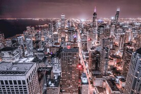 城市楼宇夜景