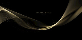 金色波浪光效光线