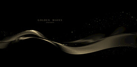 金色波浪光效光线光效
