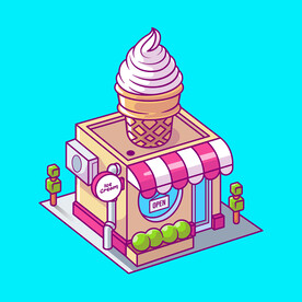 矢量卡通店铺