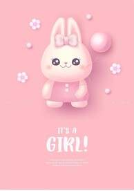 婴儿可爱立体元素 兔子