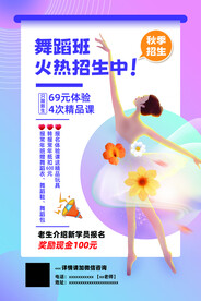 舞蹈班艺术培训招生海报展板