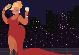拿红酒杯的女人图片