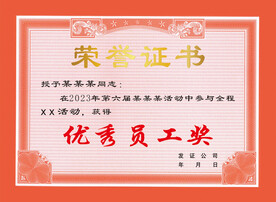 荣誉证书 优秀员工奖