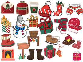 免扣圣诞元素合集组合素材