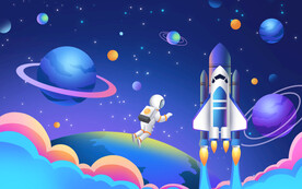卡通星空宇航员