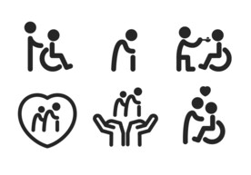 轮椅老人剪影图片