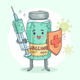 接种疫苗预防病毒插画
