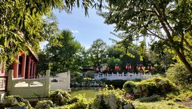 中国园林博物馆复古建筑石桥