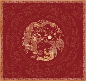 中式花纹 龙凤