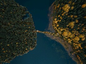 航拍湖景