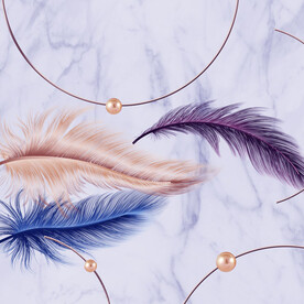 唯美羽毛水彩挂画装饰画