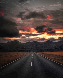晚霞与公路
