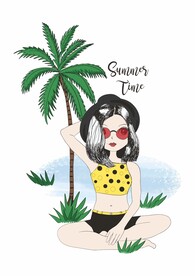 美女海边拍照