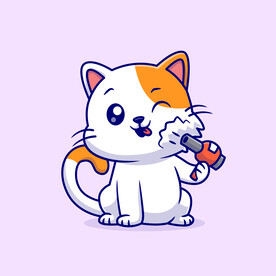矢量卡通小猫