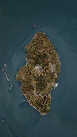 海岛的鸟瞰图