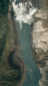 航拍山水瀑布风景