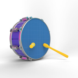 卡通3D军鼓  