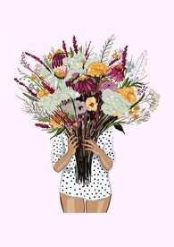 手捧插花