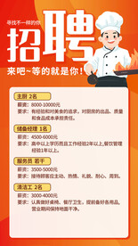 招聘餐饮手机文案海报