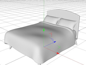 C4D模型 双人床