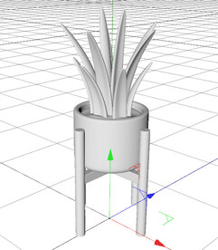 C4D模型 绿色盆栽