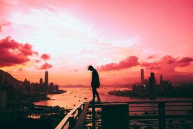 维多利亚港日落