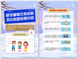 预防秋冬季呼吸道常见传染病海报