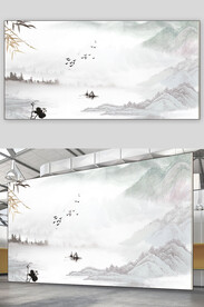 中水水墨展板