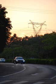 道路晚霞
