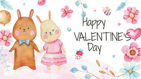 母亲节卡通兔子矢量插画