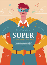 爸爸是超人矢量插画