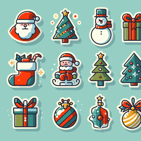 圣诞元素贴纸