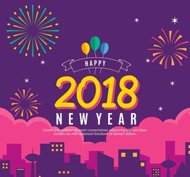 新年城市背景