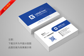 蓝色简约名片