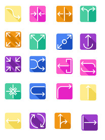 常用箭头渐变风标签图标免扣