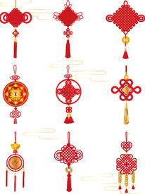 中国结装饰平安结矢量
