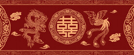 中式婚礼龙凤呈祥背景