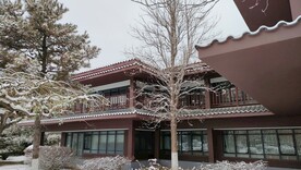 冬季雪景中式复古建筑