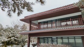 冬天雪景中式复古建筑
