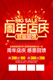周年店庆感恩回馈海报
