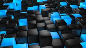 黑蓝3d规则正方体平铺科技纹理