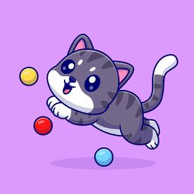 矢量卡通猫咪