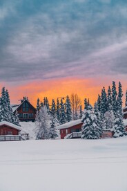 雪中夕阳