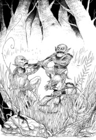 哥布林森林线稿手绘