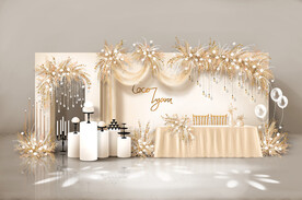 香槟色婚礼结婚背景效果图