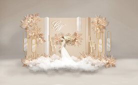 香槟色婚礼结婚背景效果图