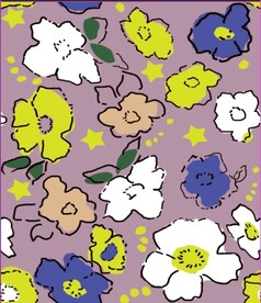 水彩花朵 碎花 四方连