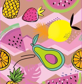 水果 西瓜 柠檬 四方连续