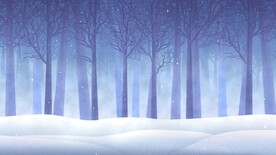 温柔的雪卡通场景